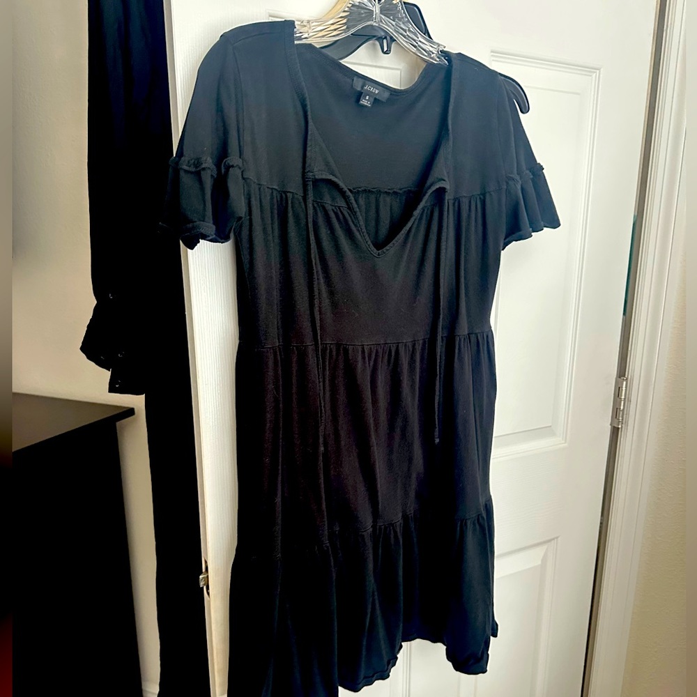J.crew black tiered cotton dress /small/